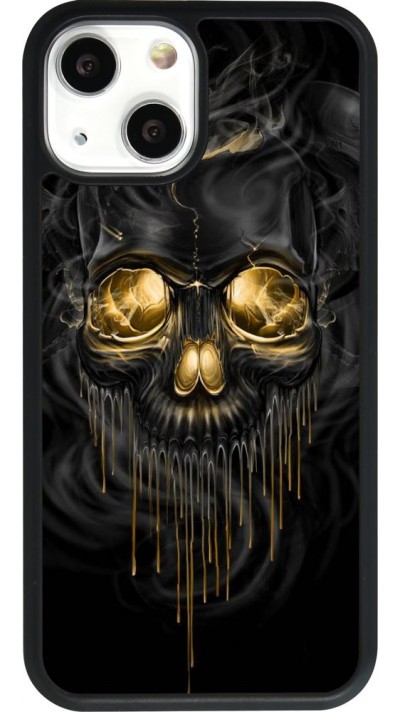 Coque iPhone 13 mini - Silicone rigide noir Skull 02