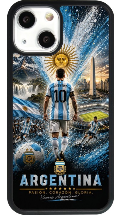 iPhone 13 mini Case Hülle - Silikon schwarz Fussball Argentinien splash 2026