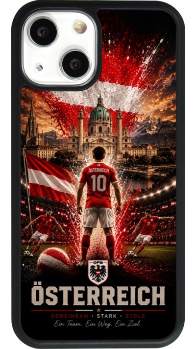 iPhone 13 mini Case Hülle - Silikon schwarz Fussball Österreich splash 2026