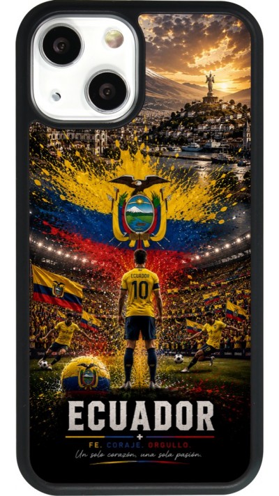 iPhone 13 mini Case Hülle - Silikon schwarz Fussball Ecuador splash 2026
