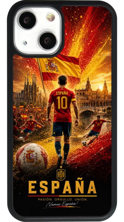 iPhone 13 mini Case Hülle - Silikon schwarz Fussball Espanien splash 2026