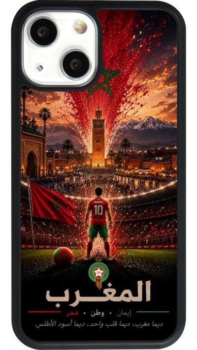iPhone 13 mini Case Hülle - Silikon schwarz Fussball Marokko splash 2026