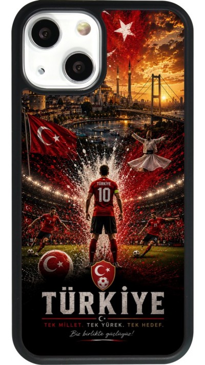 iPhone 13 mini Case Hülle - Silikon schwarz Fussball Türkei splash 2026