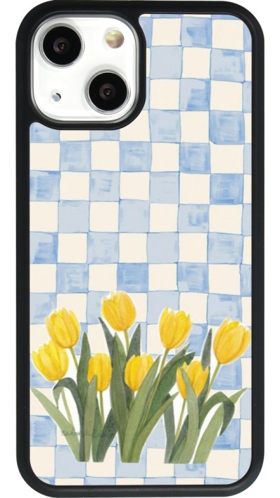 iPhone 13 mini Case Hülle - Silikon schwarz Blue vichy tulips Spring 2026