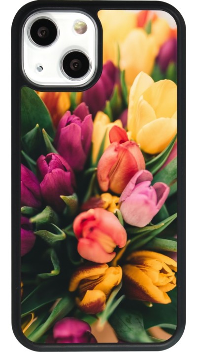 iPhone 13 mini Case Hülle - Silikon schwarz Bouquet of tulips Spring 2026