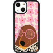 iPhone 13 mini Case Hülle - Silikon schwarz Dog with newspaper Spring 2026