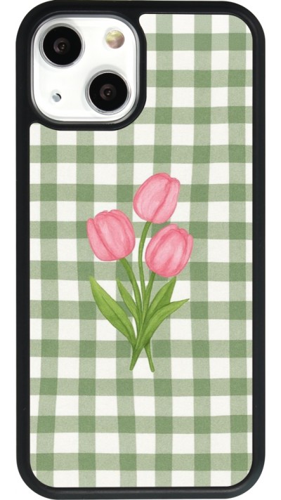 iPhone 13 mini Case Hülle - Silikon schwarz Green vichy tulips Spring 2026