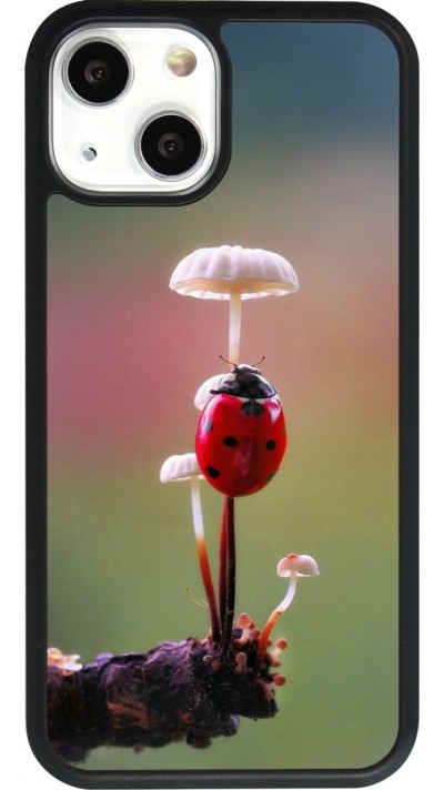 iPhone 13 mini Case Hülle - Silikon schwarz Ladybird on a mushroom Spring 2026