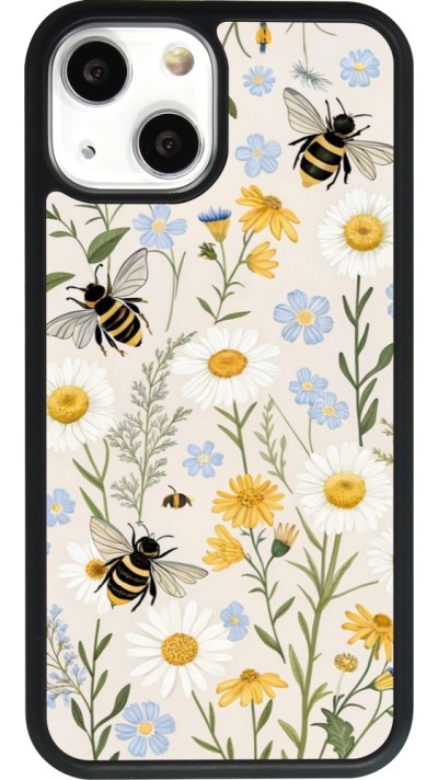 iPhone 13 mini Case Hülle - Silikon schwarz Pattern bees Spring 2026