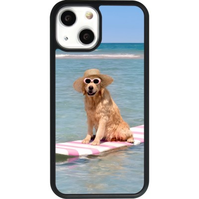 iPhone 13 mini Case Hülle - Silikon schwarz Summer Dog on Paddle
