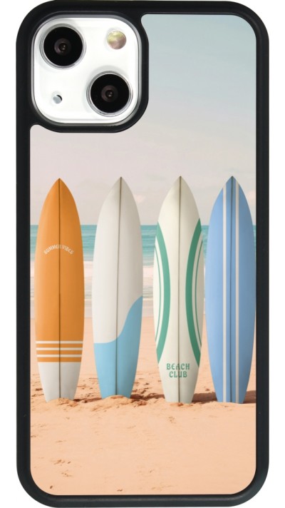 iPhone 13 mini Case Hülle - Silikon schwarz Summer surfboard 2025