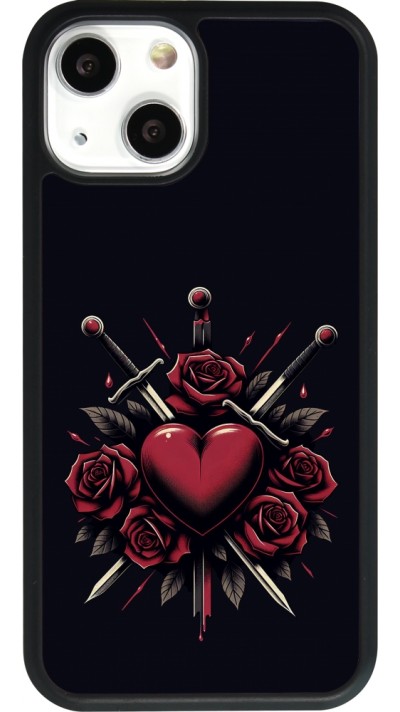 iPhone 13 mini Case Hülle - Silikon schwarz Valentine 2024 gothic love