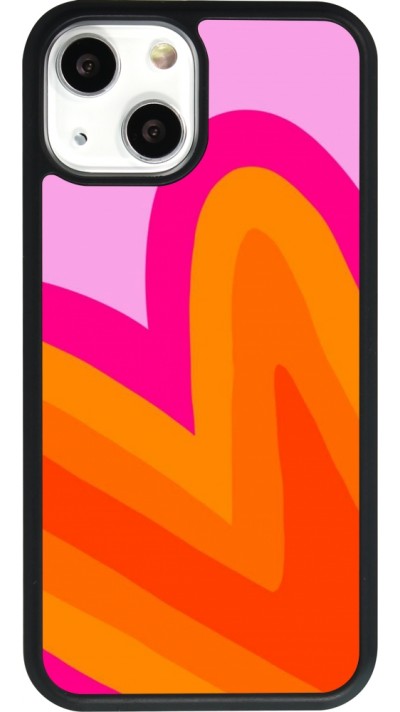 iPhone 13 mini Case Hülle - Silikon schwarz Valentine 2024 heart gradient
