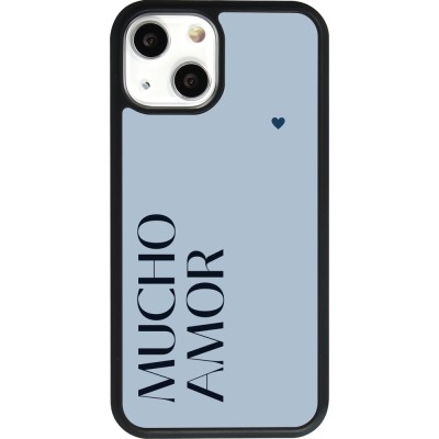 iPhone 13 mini Case Hülle - Silikon schwarz Valentine 2024 mucho amor azul