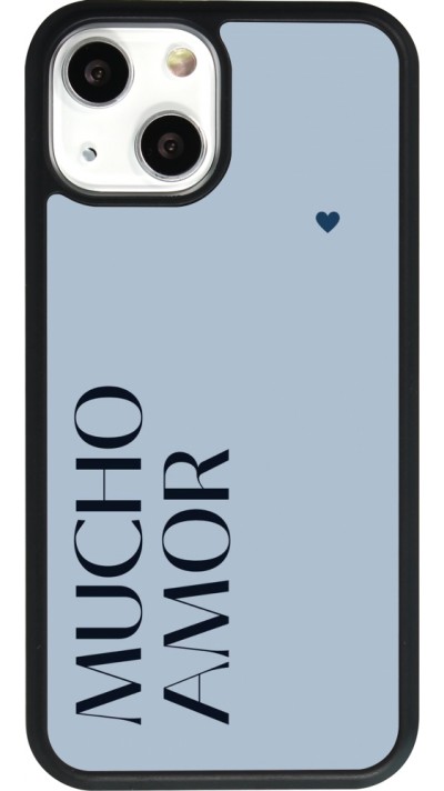 iPhone 13 mini Case Hülle - Silikon schwarz Valentine 2024 mucho amor azul