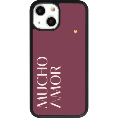 iPhone 13 mini Case Hülle - Silikon schwarz Valentine 2024 mucho amor rosado