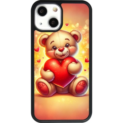 iPhone 13 mini Case Hülle - Silikon schwarz Valentin 2024 Teddy Liebe