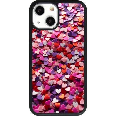 iPhone 13 mini Case Hülle - Silikon schwarz Valentin 2025 Konfetti