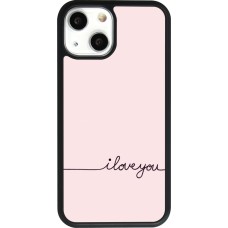 iPhone 13 mini Case Hülle - Silikon schwarz Valentine 2023 i love you writing