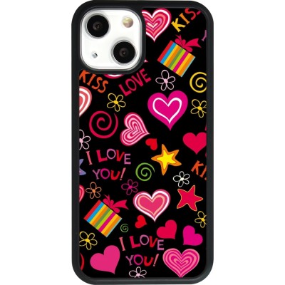 iPhone 13 mini Case Hülle - Silikon schwarz Valentine 2023 love symbols
