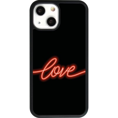 iPhone 13 mini Case Hülle - Silikon schwarz Valentine 2023 neon love