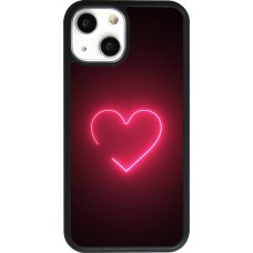 iPhone 13 mini Case Hülle - Silikon schwarz Valentine 2023 single neon heart