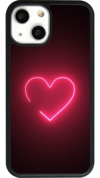 iPhone 13 mini Case Hülle - Silikon schwarz Valentine 2023 single neon heart
