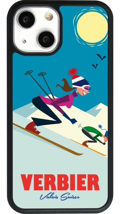 iPhone 13 mini Case Hülle - Silikon schwarz Verbier Ski Downhill