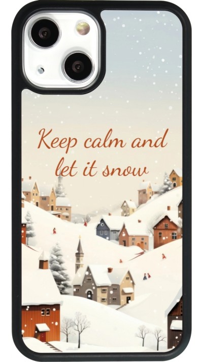 iPhone 13 mini Case Hülle - Silikon schwarz Winter 25 Winter Keep calm and let it snow