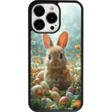iPhone 13 Pro Case Hülle - Silikon schwarz Easter 2026 Rabbit in the garden