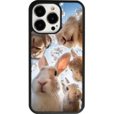 iPhone 13 Pro Case Hülle - Silikon schwarz Easter 2026 Rabbits