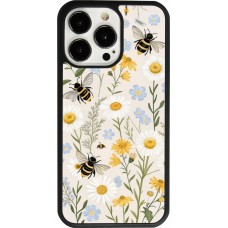 iPhone 13 Pro Case Hülle - Silikon schwarz Pattern bees Spring 2026