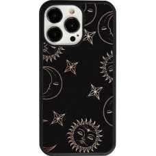 Coque iPhone 13 Pro - Silicone rigide noir Suns and Moons