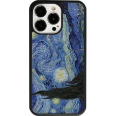 Coque iPhone 13 Pro - Silicone rigide noir Tableau art - La Nuit étoilée - Van Gogh