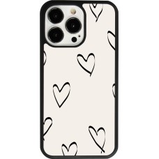 iPhone 13 Pro Case Hülle - Silikon schwarz Valentine 2023 minimalist hearts
