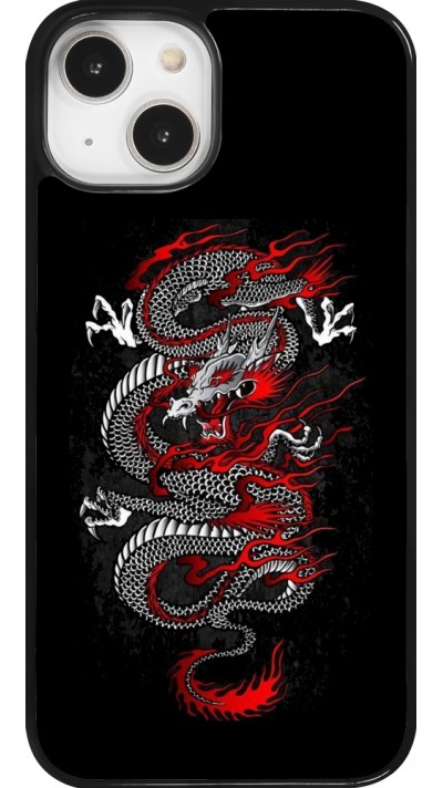 iPhone 14 Case Hülle - Japanese style Dragon Tattoo Red Black
