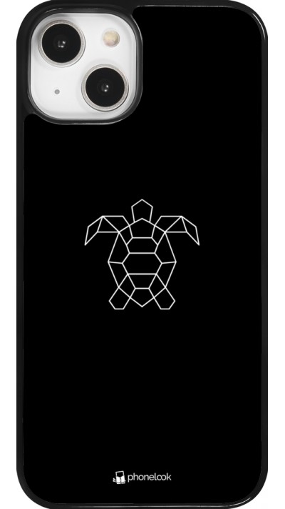 iPhone 14 Case Hülle - Turtles lines on black