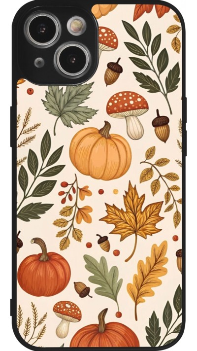 iPhone 14 Case Hülle - Silikon schwarz Autumn 25 Autumn pattern