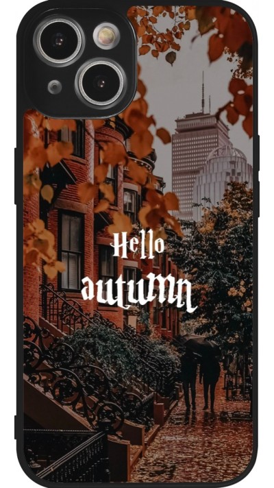 iPhone 14 Case Hülle - Silikon schwarz Autumn 25 Hello autumn