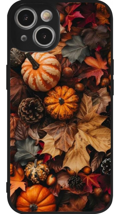 iPhone 14 Case Hülle - Silikon schwarz Autumn 25 Pumpkin
