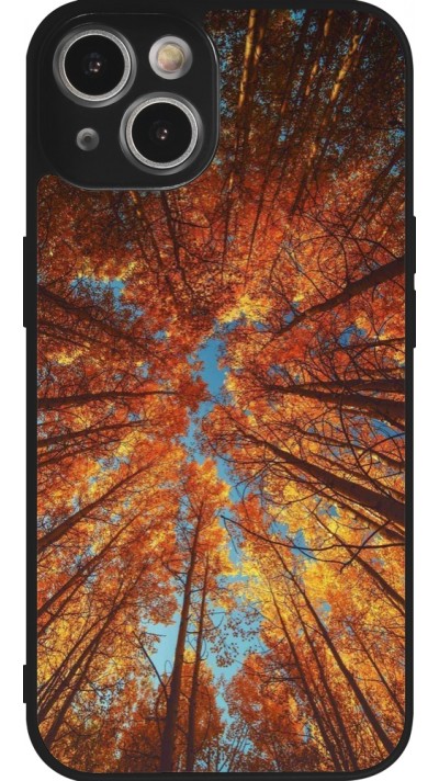 iPhone 14 Case Hülle - Silikon schwarz Autumn 25 Trees