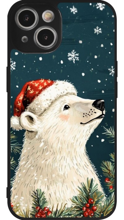 iPhone 14 Case Hülle - Silikon schwarz Christmas 25 Bear