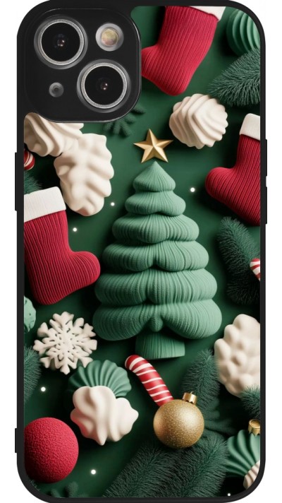 iPhone 14 Case Hülle - Silikon schwarz Christmas 25 Christmas textiles