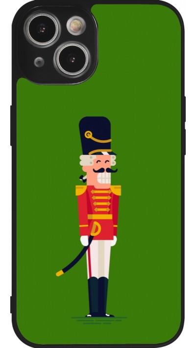 iPhone 14 Case Hülle - Silikon schwarz Christmas 25 Nutcracker Green