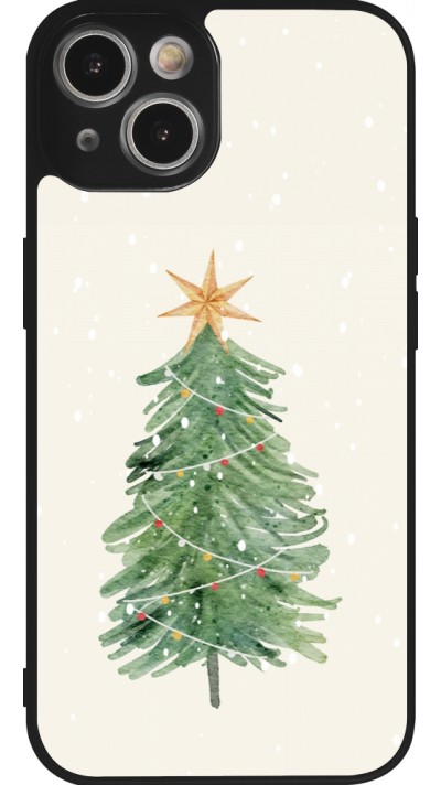 iPhone 14 Case Hülle - Silikon schwarz Christmas 25 Sketch Tree