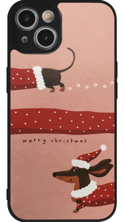 iPhone 14 Case Hülle - Silikon schwarz Christmas 25 Teckel Merry Xmas