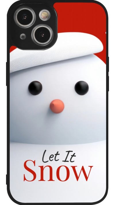 Coque iPhone 14 - Silicone rigide noir Christmas 25 Xmas Snowman