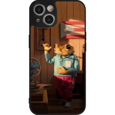 iPhone 14 Case Hülle - Silikon schwarz Dancing frog DTMF