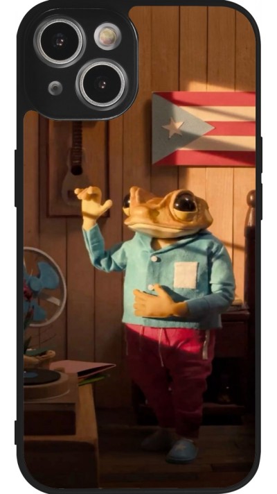 iPhone 14 Case Hülle - Silikon schwarz Dancing frog DTMF