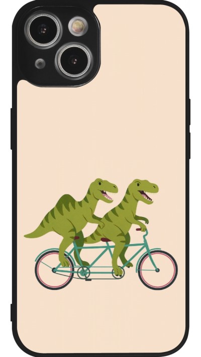 iPhone 14 Case Hülle - Silikon schwarz Dinosaurs on bikes 2026